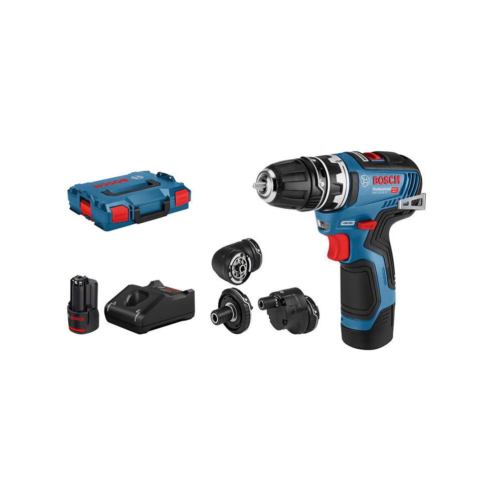Aparafusadora BOSCH FlexiClick GSR 12V-35 (1750RPM - Sem chave - Preto Azul Vermelho)
