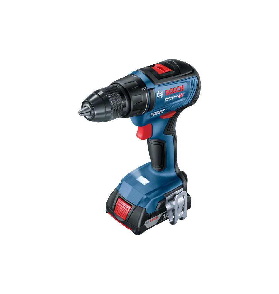 Furadeira BOSCH GSR 18V-50 (1800RPM - 50Nm - Preto Azul Vermelho)