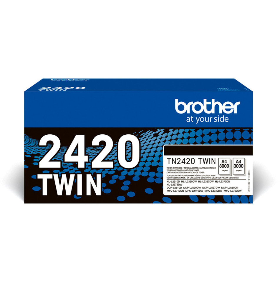 Pack 2x Toner BROTHER TN-2420TWIN (Laser - 3000 páginas - Preto)