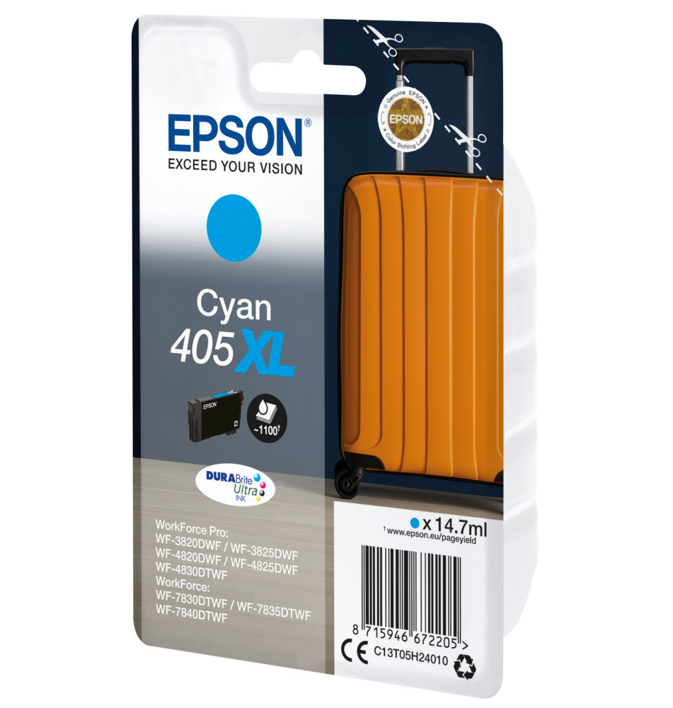 Tinteiro EPSON 405XL DURABrite Ultra Ink (14,7ml - 1100 páginas - Ciano)