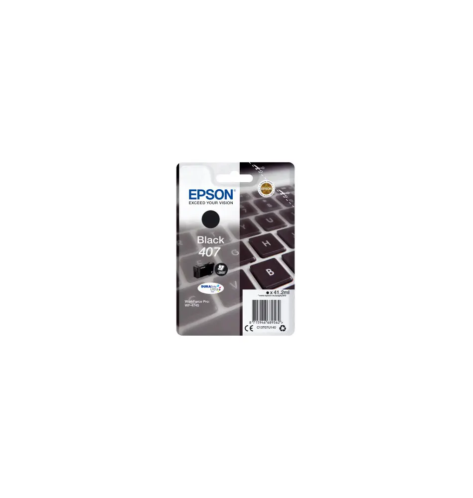 Tinteiro EPSON 407 DURABrite Ultra Ink (41,2ml - 2900 páginas - Preto)