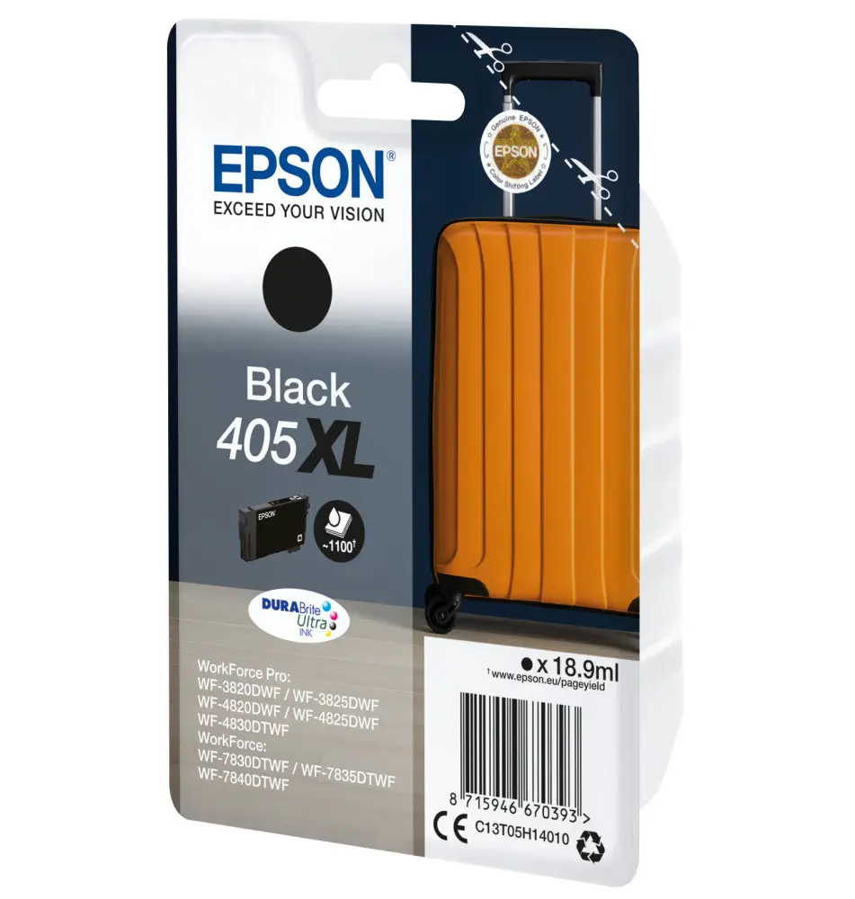 Tinteiro EPSON 405XL DURABrite Ultra Ink (18,9ml - 1100 páginas - Preto)
