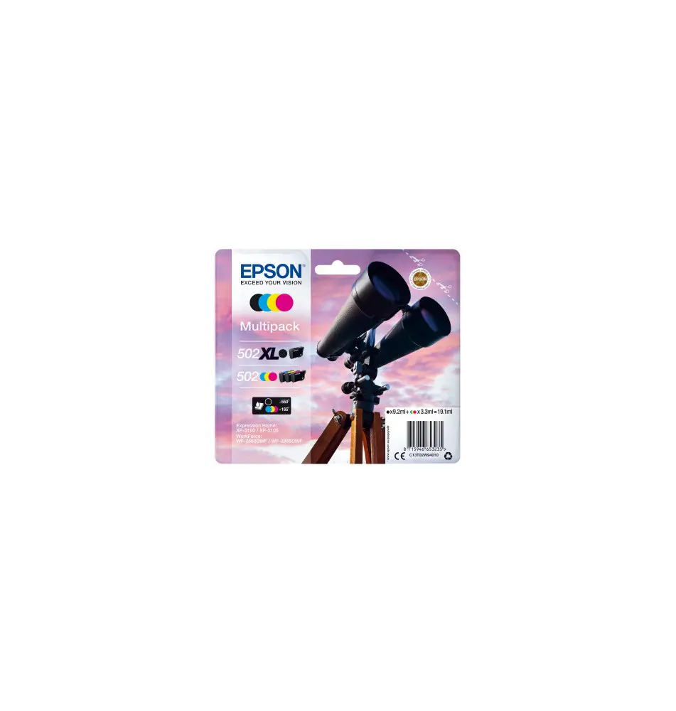 Tinteiro EPSON Multipack 502XL (9,2ml Preto - 9,9ml Cor - 550 165 páginas)