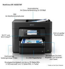 Impressora EPSON WorkForce Pro WF-4830DTWF (Jato de Tinta - A4 - Impressão a Cores)