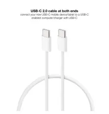 Cabo NANOCABLE USB-C USB-C (Macho Macho - 1 m - Branco)