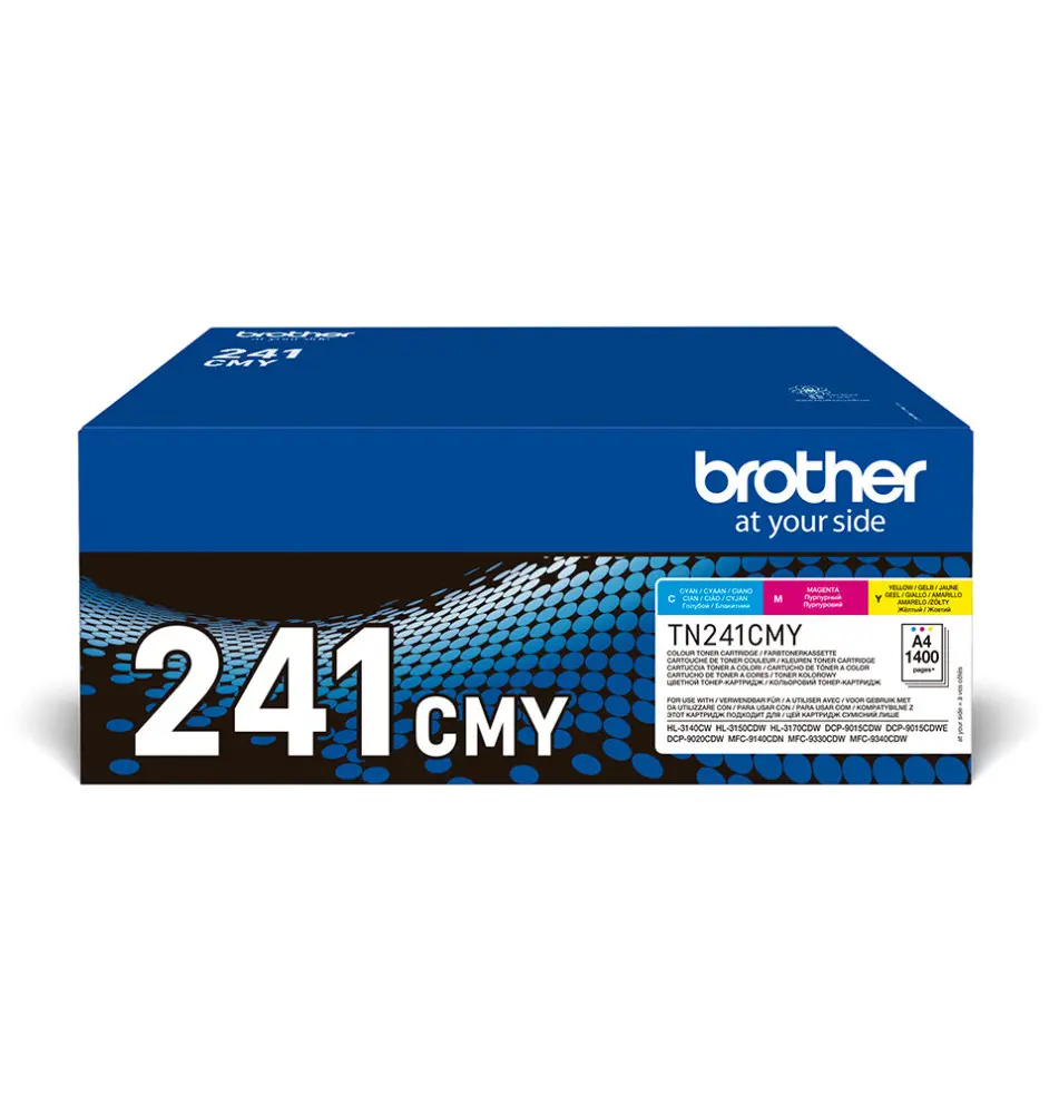 Toner BROTHER TN-241CMY (Laser - 1400 páginas - Ciano Magenta Amarelo)