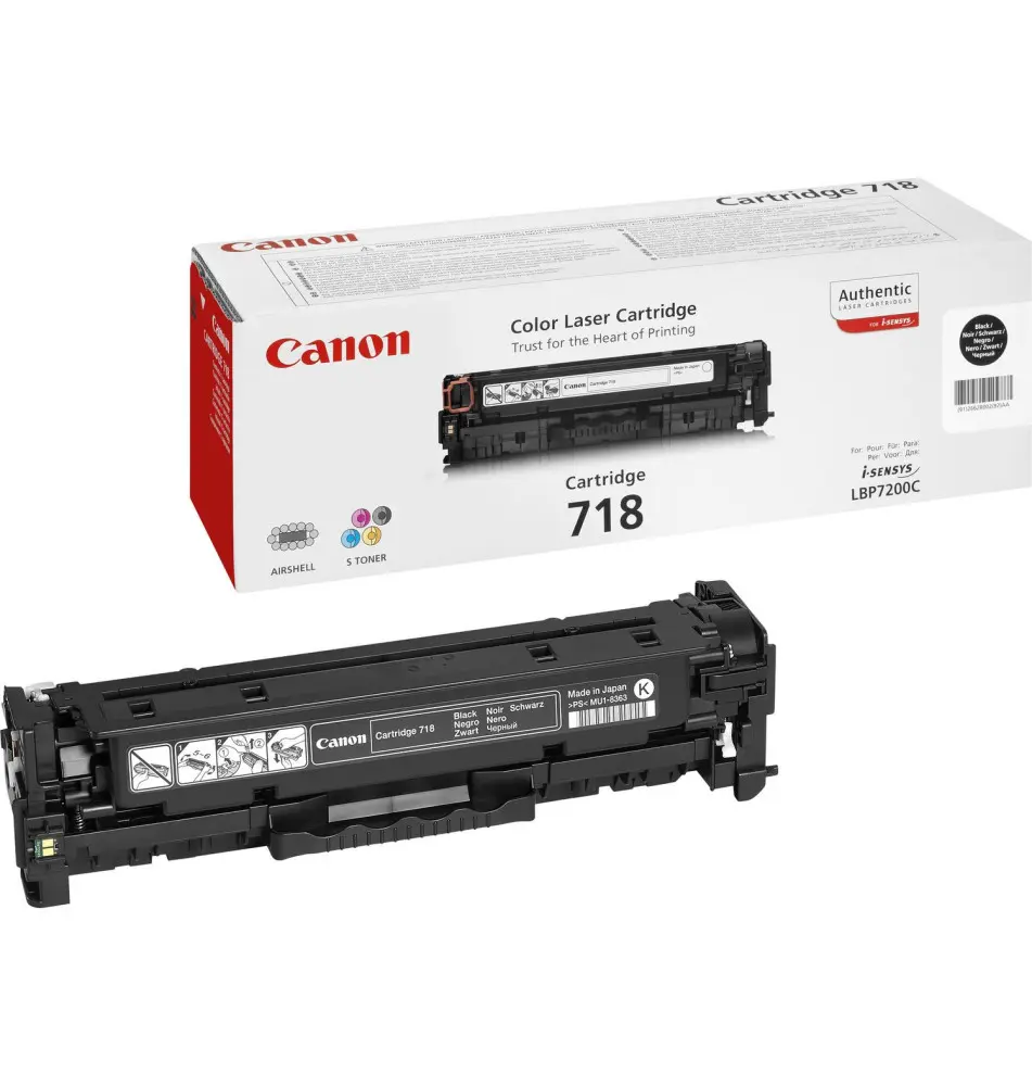 Toner CANON CRG-718BK (Laser - 3400 páginas - Preto)