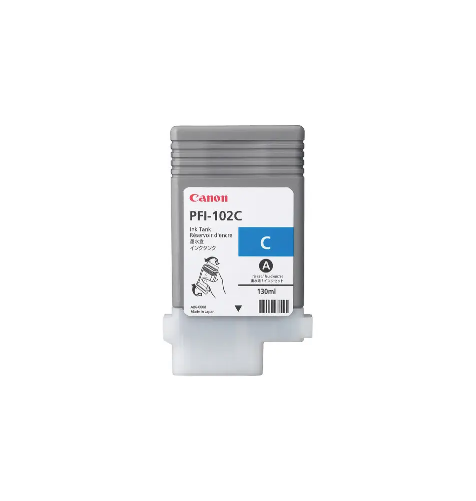 Tinteiro CANON PFI-102C (130ml - 1100 páginas - Ciano)