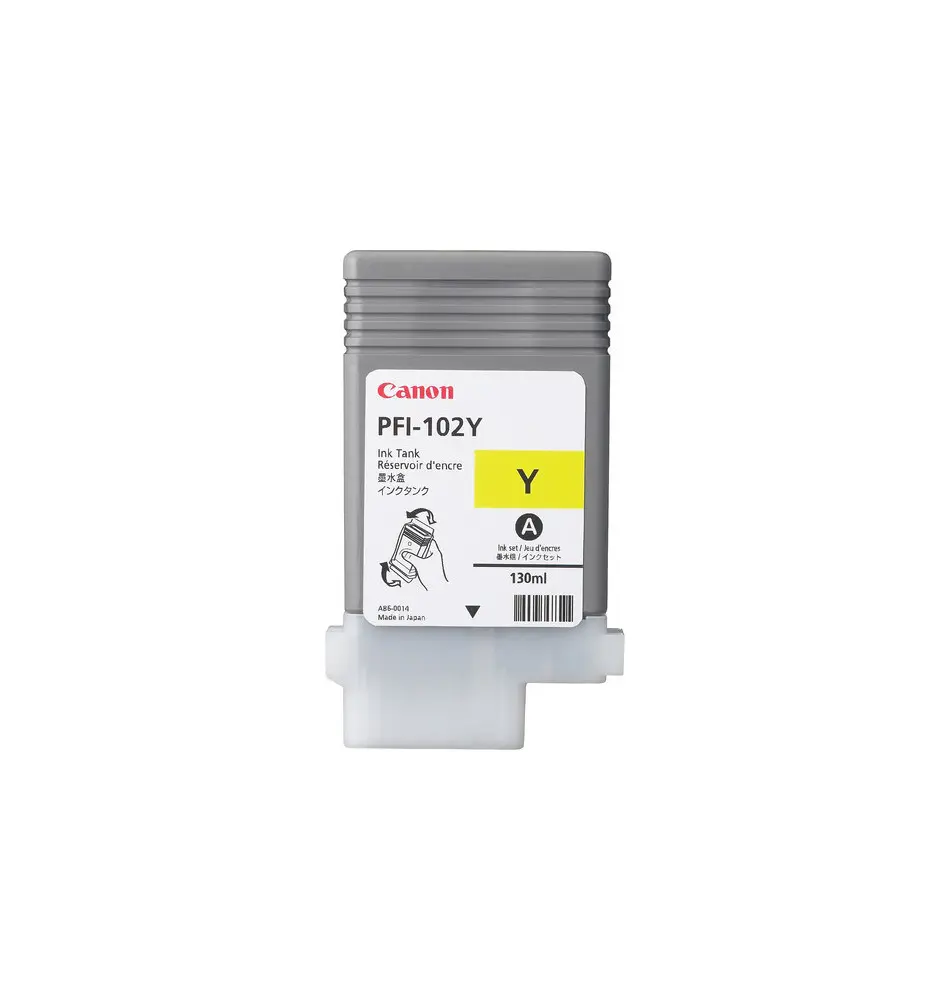 Tinteiro CANON PFI-102Y (130ml - 1100 páginas - Amarelo)