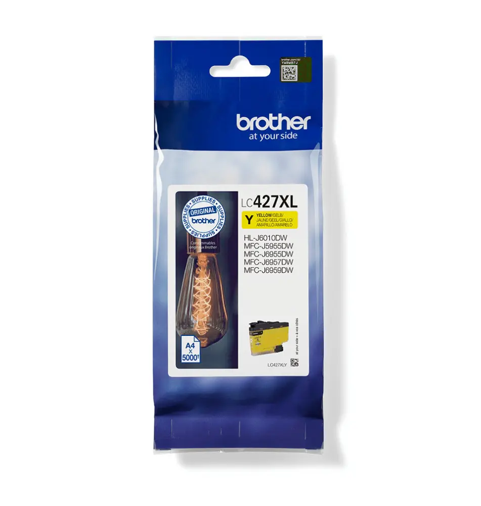 Tinteiro BROTHER LC427XLY (100ml - 5000 páginas - Amarelo)