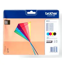 Tinteiro BROTHER LC223 (550 páginas Preto - 550 páginas Cor - Preto Ciano Magenta Amarelo)