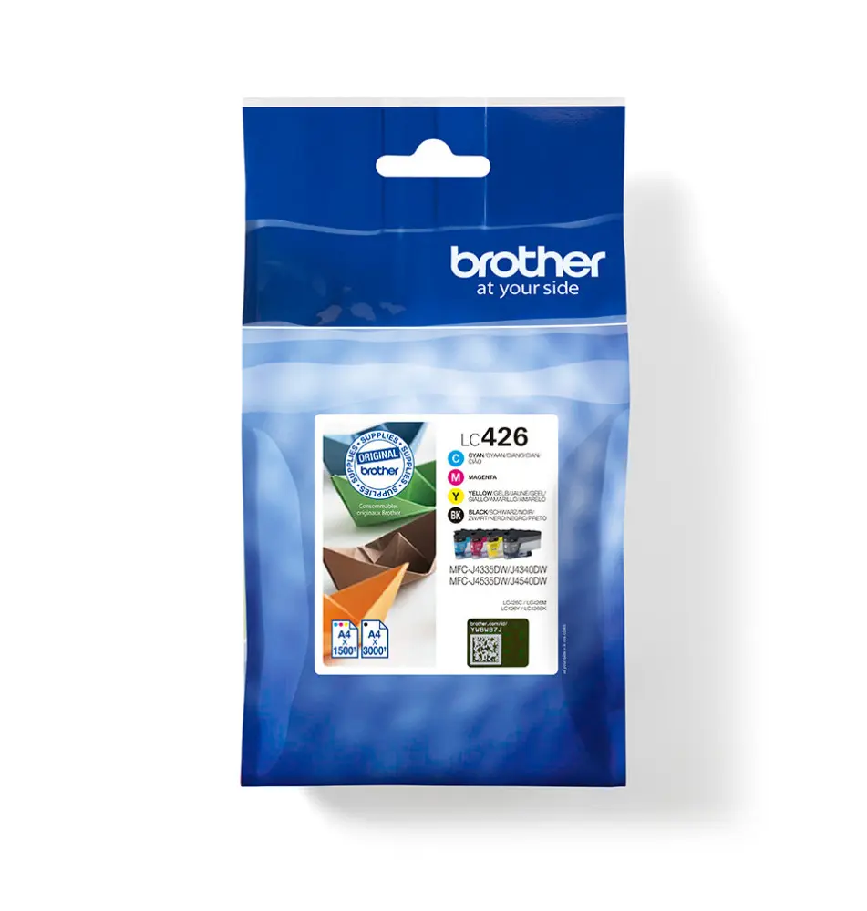 Tinteiro BROTHER LC426 (3000 páginas Preto - 1500 páginas Cores - Preto Ciano Magenta Amarelo)