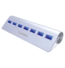 Hub de Interface USB COOLBOX (7 Portas - 5000 Mbit s - Alumínio)