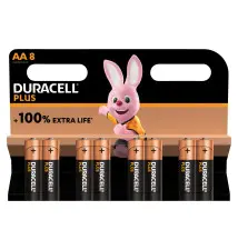 Pilhas DURACELL Plus (AA - 1,5V - 8 Unidades)