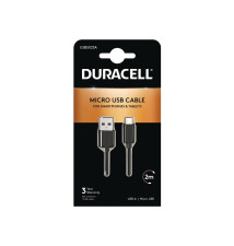 Cabo DURACELL USB5023A (USB-A-Micro USB - 2m - Preto)