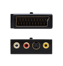 Adaptador NANOCABLE TooQ (RCA 3x - SCART - Preto)