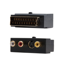 Adaptador NANOCABLE TooQ (RCA 3x - SCART - Preto)
