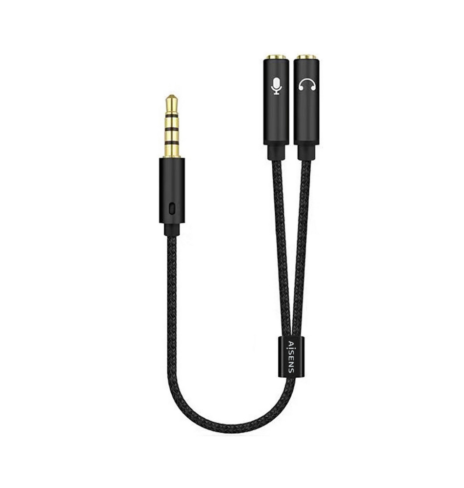Adaptador de Áudio AISENS A128-0416 (3,5mm x2 Fêmea - 3,5mm Macho - 0,25m)