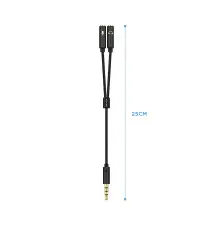 Adaptador de Áudio AISENS A128-0416 (3,5mm x2 Fêmea - 3,5mm Macho - 0,25m)