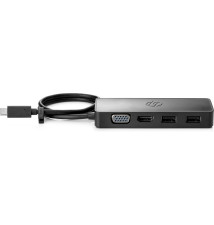 Hub de Viagem HP 235N8AA (VGA HDMI USB USB-C - Fêmea - Preto)