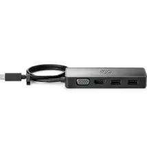 Hub de Viagem HP 235N8AA (VGA HDMI USB USB-C - Fêmea - Preto)