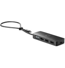Hub de Viagem HP 235N8AA (VGA HDMI USB USB-C - Fêmea - Preto)