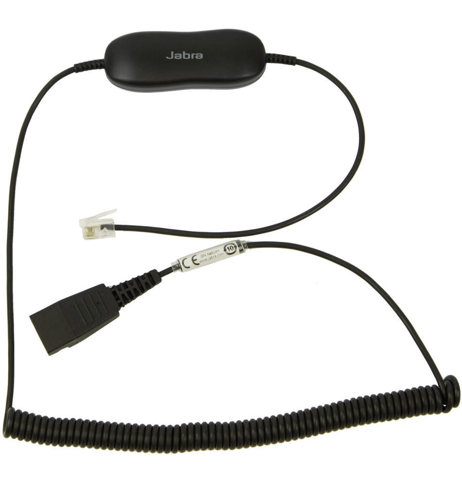 Cabo para Headset JABRA GN1216 (QD RJ-9 - Macho Macho - Preto)
