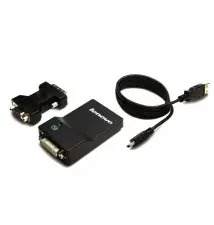 Adaptador para Monitor LENOVO (USB DVI VGA - Macho Fêmea - Preto)