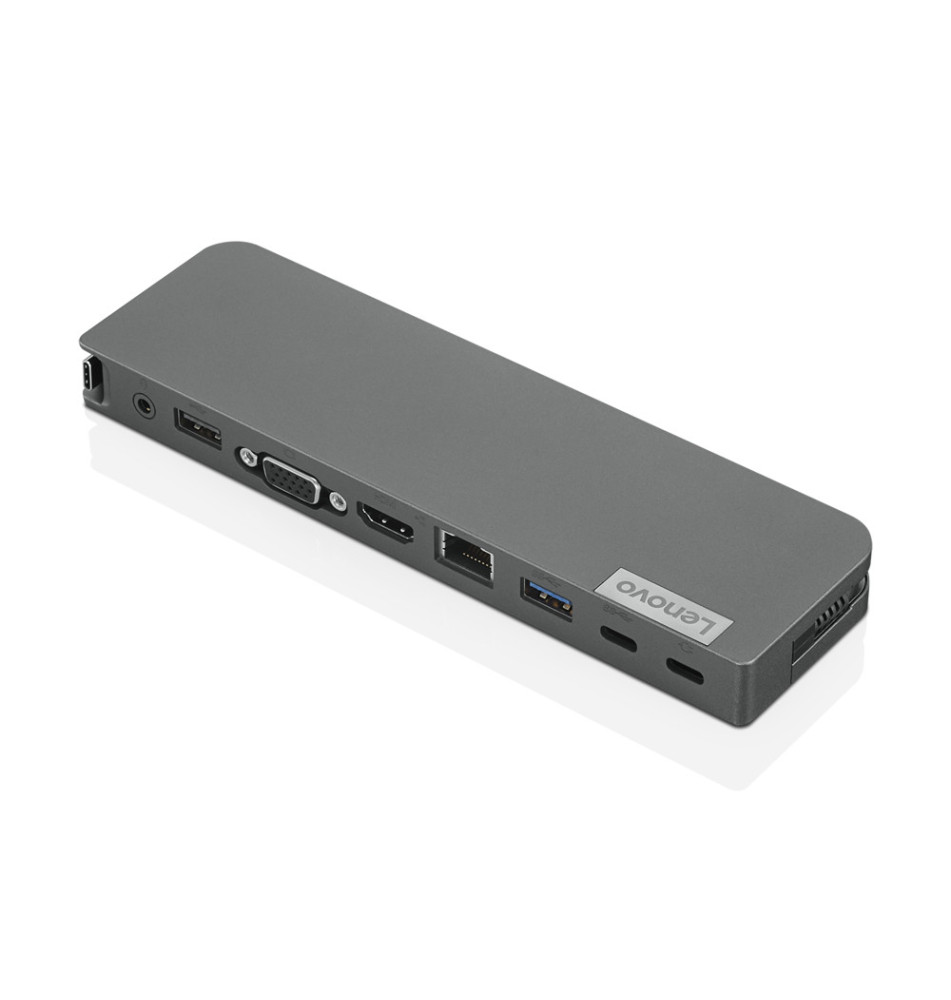 Mini Docking Station LENOVO (USB HDMI VGA RJ-45 3,5mm USB-C - 65W - Cinzento)