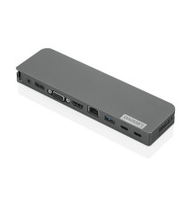 Mini Docking Station LENOVO (USB HDMI VGA RJ-45 3,5mm USB-C - 65W - Cinzento)