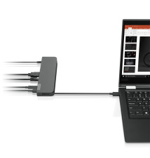 Mini Docking Station LENOVO (USB HDMI VGA RJ-45 3,5mm USB-C - 65W - Cinzento)