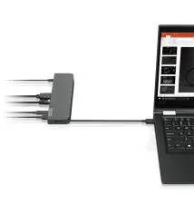Mini Docking Station LENOVO (USB HDMI VGA RJ-45 3,5mm USB-C - 65W - Cinzento)