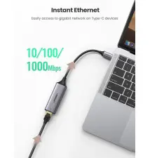 Adaptador de Rede UGREEN CM199 (USB-C RJ-45 - 1000Mbit s - Prateado)