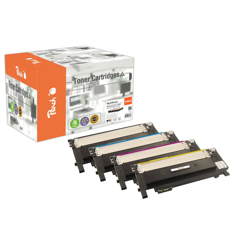 Toner PEACH CLT-P404C (Pack 4x) (Laser - 1500 páginas Preto 1000 páginas Cor - Preto Ciano Magenta Amarelo)
