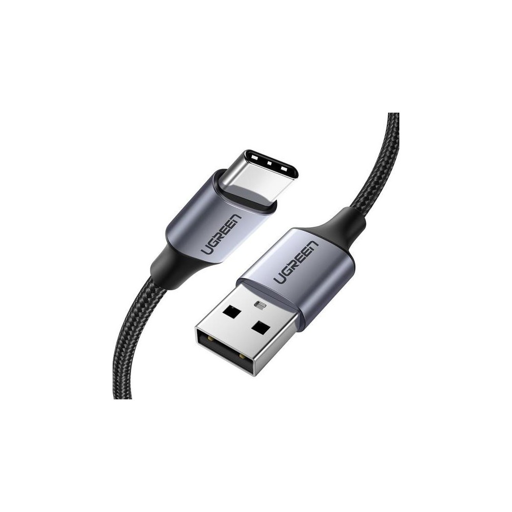 Ugreen 60126 cabo USB 1 m USB C USB A Preto, Cinzento