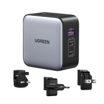 Ugreen 65W Nexode GaN Auscultadores, Telemóvel, Computador portátil, Smartwatch, Tablet Cinzento USB Carregamento rápido