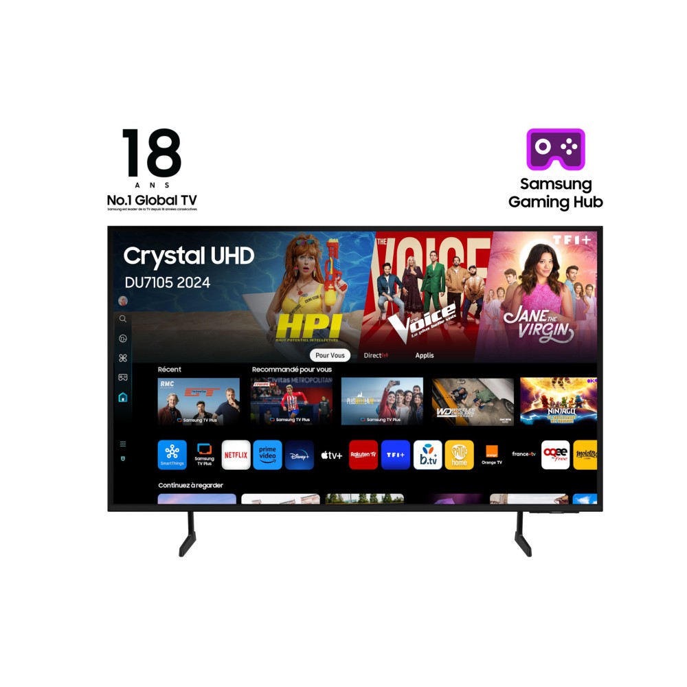 Samsung TU65DU7105K 165,1 cm (65") 4K Ultra HD Smart TV Wi-Fi Preto