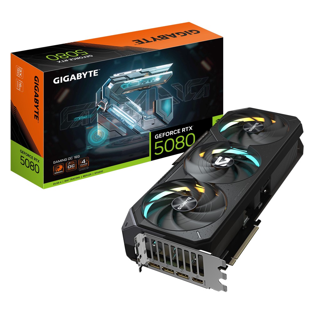 GIGABYTE GeForce RTX 5080 GAMING OC 16G NVIDIA 16 GB GDDR7 GIGABYTE GeForce RTX 5080 GAMING OC 16G NVIDIA 16 GB GDDR7