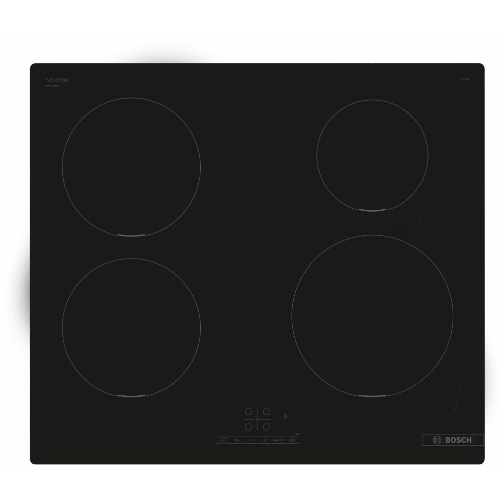 Bosch Serie 4 PUE611BB5E placa Preto Embutido 60 cm Placa com zona de indução 4 zona(s) Bosch Serie 4 PUE611BB5E placa Preto Embutido 60 cm Placa com zona de indução 4 zona(s)