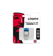 Leitor de Cartões KINGSTON TECHNOLOGY MobileLite Duo 3C (USB-A C - MicroSD - Prateado)