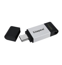 Pen Drive KINGSTON TECHNOLOGY DataTraveler 80 (128GB - USB-C - Prateado)