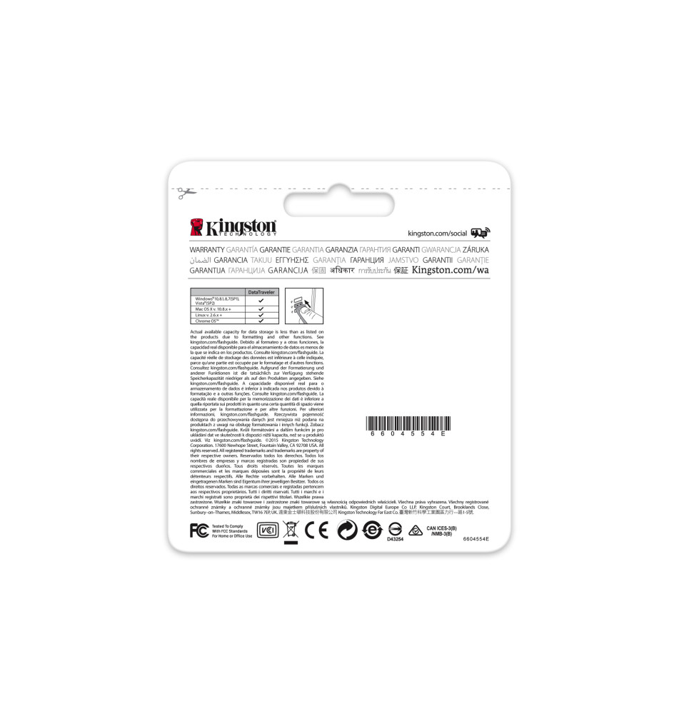 Cartão de Memória MicroSD KINGSTON TECHNOLOGY (32GB - Classe 10 - 45MB s)