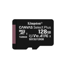 Cartão de Memória MicroSD KINGSTON TECHNOLOGY Canvas SelectPlus (128GB - Classe 10 - 100MB s)