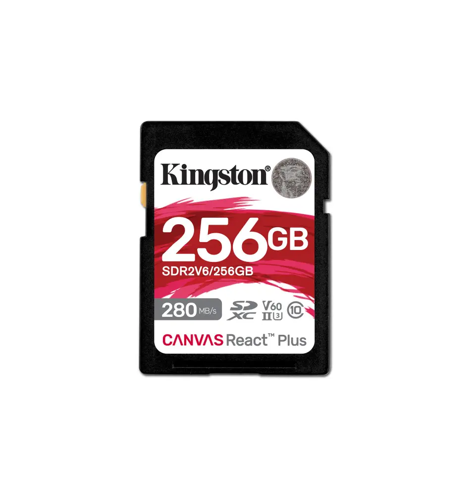 Cartão de Memória SD KINGSTON Canvas React Plus (256GB - Classe 10 - 280MB s)