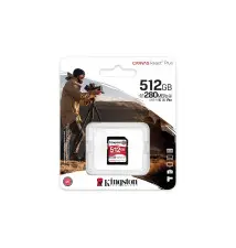 Cartão de Memória SD KINGSTON TECHNOLOGY Canvas React Plus 512GB (Classe 10 - UHS-II - 280MB s)