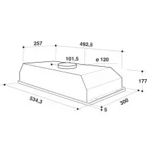 Exaustor Integrado WHIRLPOOL WCT64FLYX (224 m³ h - Conduzido - Inox)