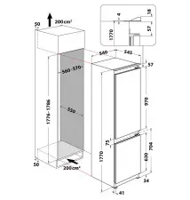 Frigorífico Combinado WHIRLPOOL ART66122 (Encastre - 273L - Branco Dupla Porta)
