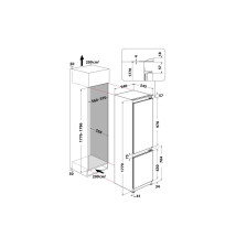 Frigorífico Combinado WHIRLPOOL ART6711SF2 (Encastre - 273L - Branco)