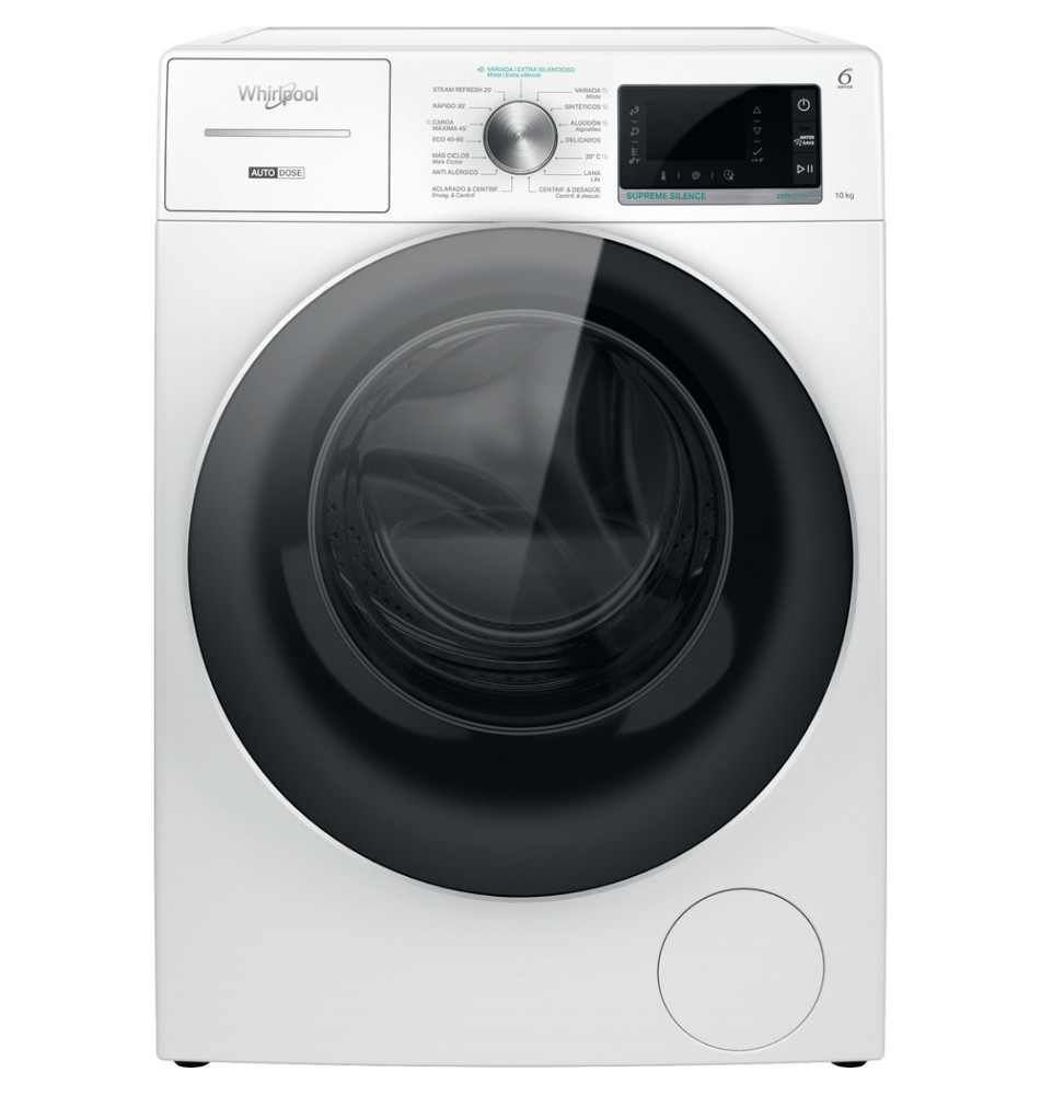 Máquina de Lavar Roupa WHIRLPOOL W8W046WRSPT (Independente - 10Kg - Branco)