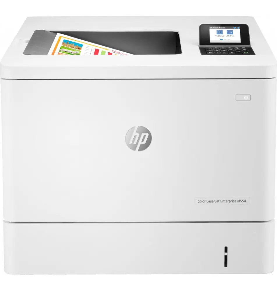HP LaserJet Enterprise M554dn Cor Impressora, Apenas Ethernet Frente